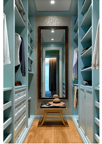 Параллельная гардеробная комната с большим зеркалом Северск